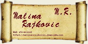 Malina Rajković vizit kartica